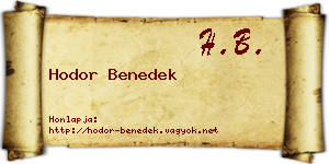 Hodor Benedek névjegykártya