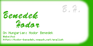 benedek hodor business card